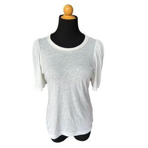 BROCHU WALKER SIZE XS WHITE SHOULDER PUFF SHIRT